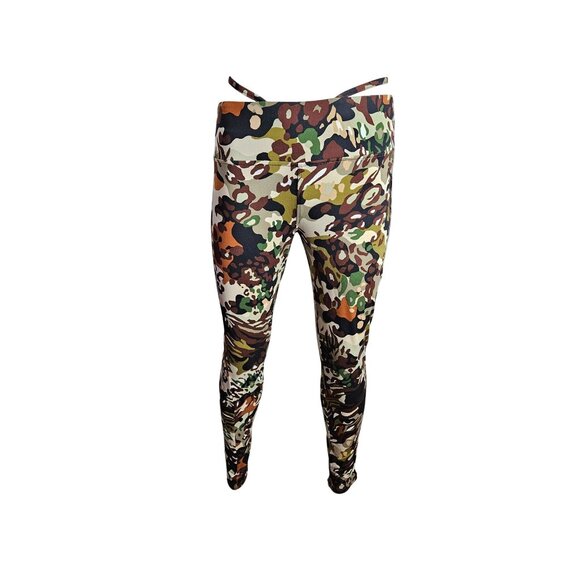 Zoë + Phoebe Womens Camouflage Cutout Waist Detail Leggings Size Medium - Picture 1 of 9